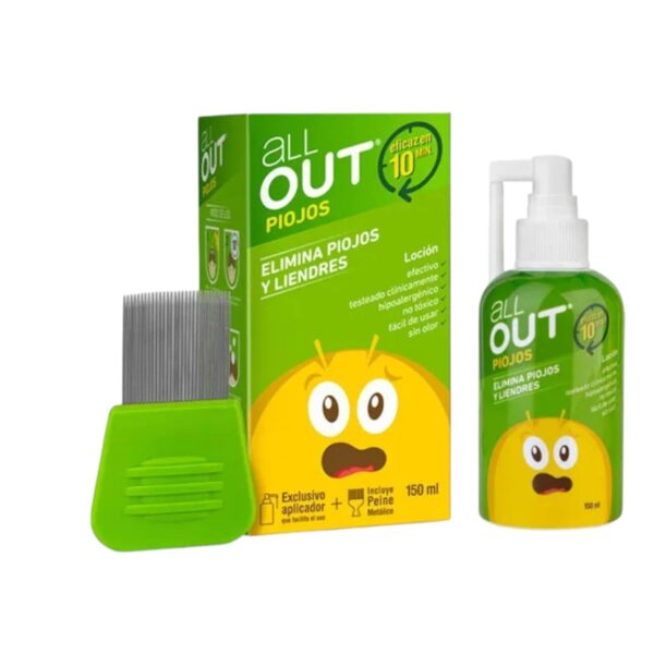 All Out Loción Piojos y Liendres 150 mL + Cepillo Metalico