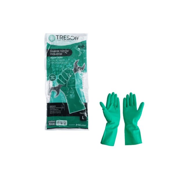 Guante Nitrilo Industrial  Color Verde