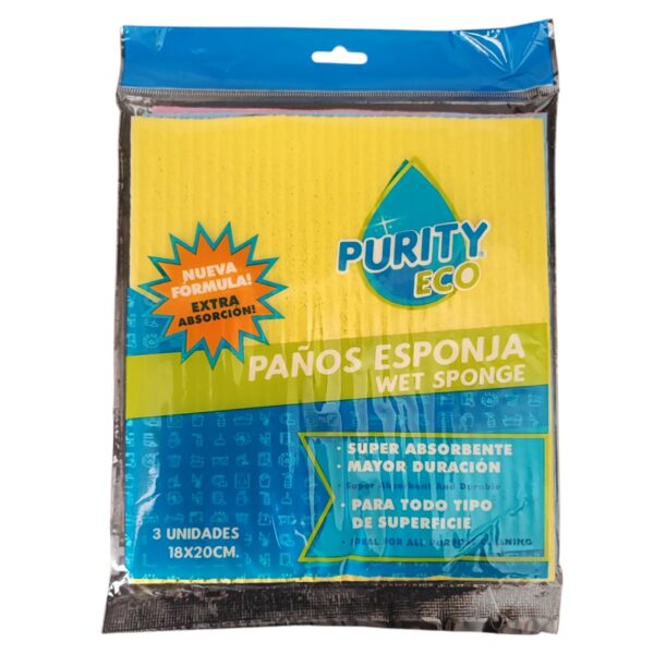 Paño esponja Purity eco x3 18x20cm