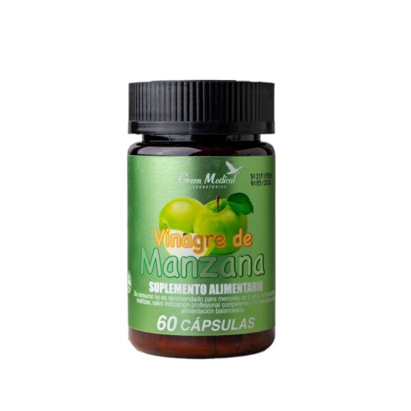 Vinagre de manzana cap 500 mg x 60 green medical.