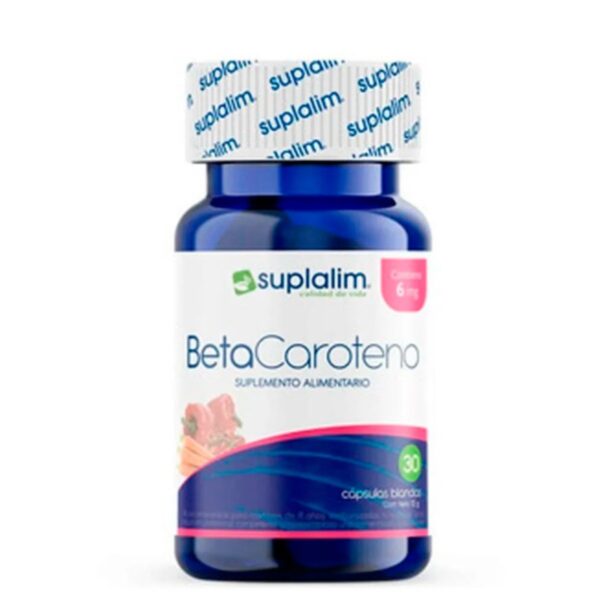 Betacaroteno 6 mg 30 cápsulas blandas Suplalim