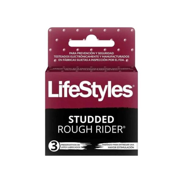 Lifestyles Studded Rough Rider X3 Condones