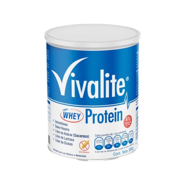 Vivalite Whey Protein 300GR sin sabor.