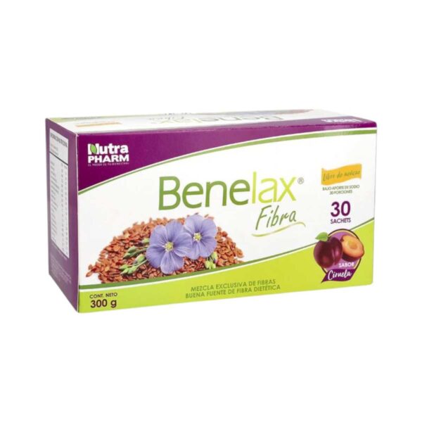 Benelax fibra 30 sobres, sabor Ciruela.