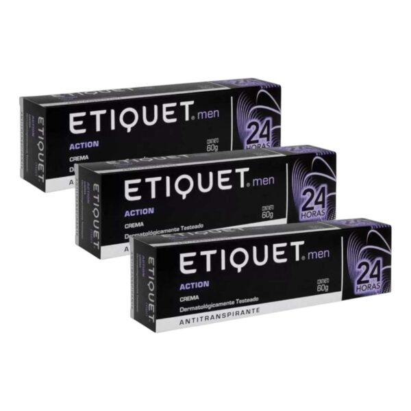  Etiquet Desodorante Crema Men Action 60 G pack de 3