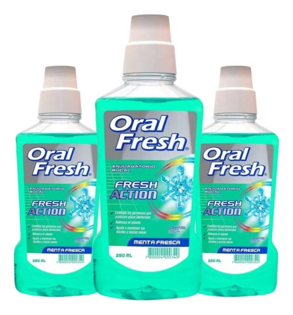  Enjuague Bucal Oral Fresh Menta Fresca 250 Ml Pack de 3