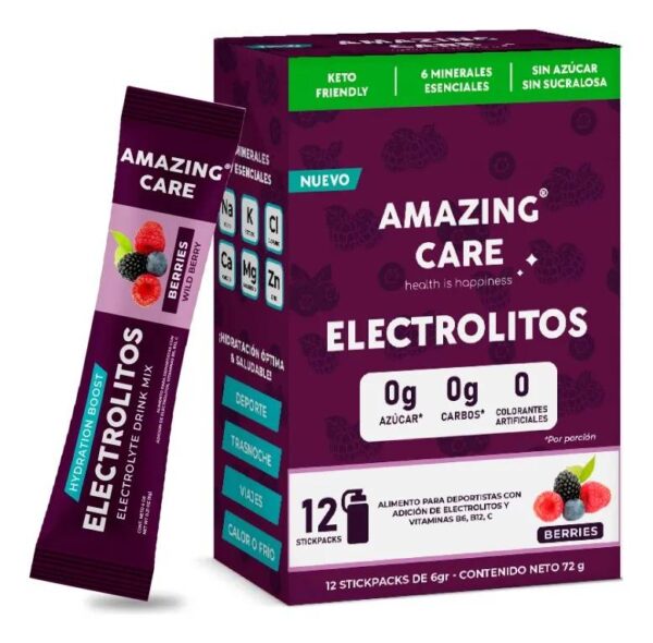 Amazing Care Electrolitos Berries 12 sticks