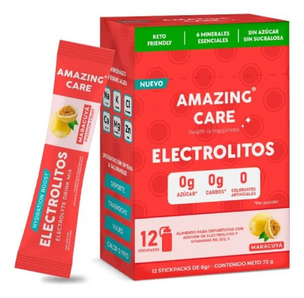 Amazing Care Electrolitos Maracuya 12 sticks